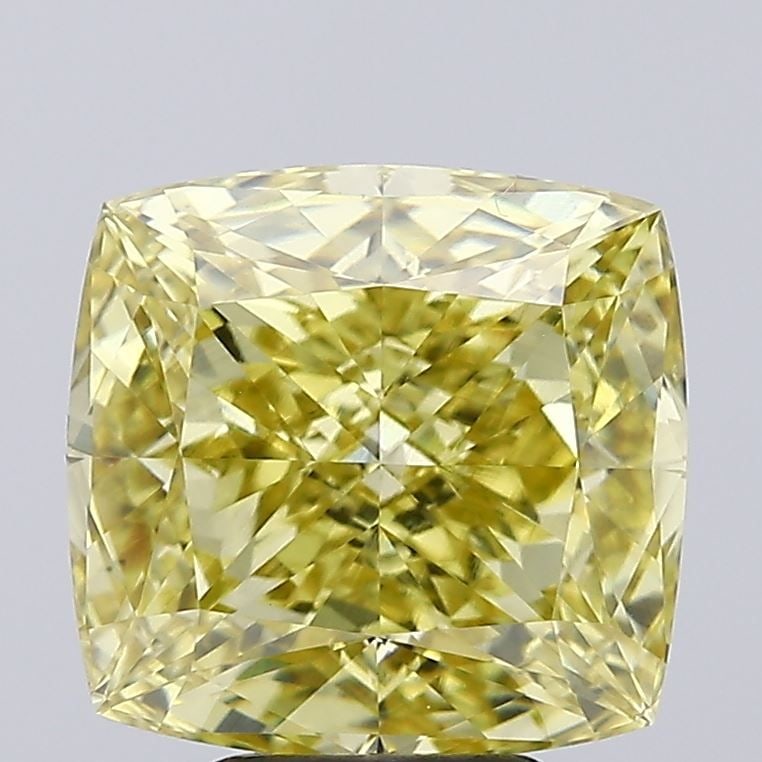 Loose Diamond - CUSHION MODIFIED 5.2ct Fancy Intense Yellow VS2: Loose Diamond - CUSHION MODIFIED 5.2ct Fancy Intense Yellow VS2 Source: This is a real non-mined Diamond that has been grown in a lab Shape: CUSHION MODIFIED Carats: 5.2 Color: Fancy Intense Yellow