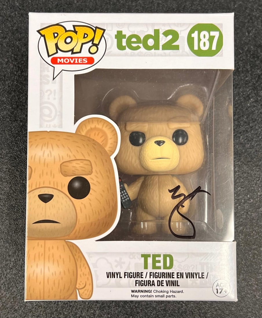Mark Wahlberg Signed Funko Pop Ted 2 PSA/DNA Authenticated: Mark Wahlberg Signed Funko Pop Ted 2 PSA/DNA Authenticated This Funko Pop #187 features a signature from Mark Wahlberg, the star of Ted 2. The autograph is verified by PSA/DNA, ensuring its authentici