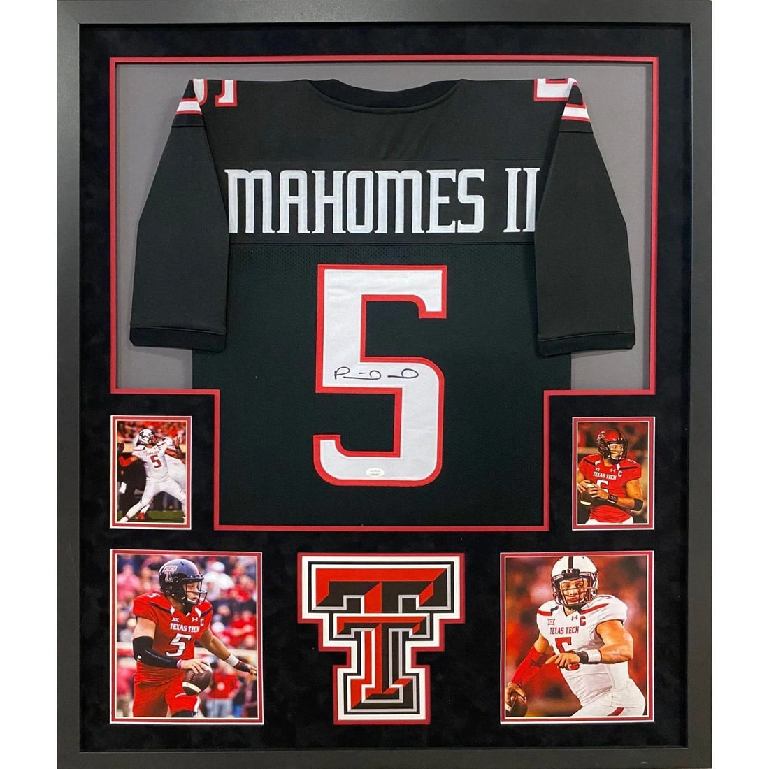 Patrick Mahomes Autographed Framed Texas Tech Jersey JSA Certified (1 of 2)