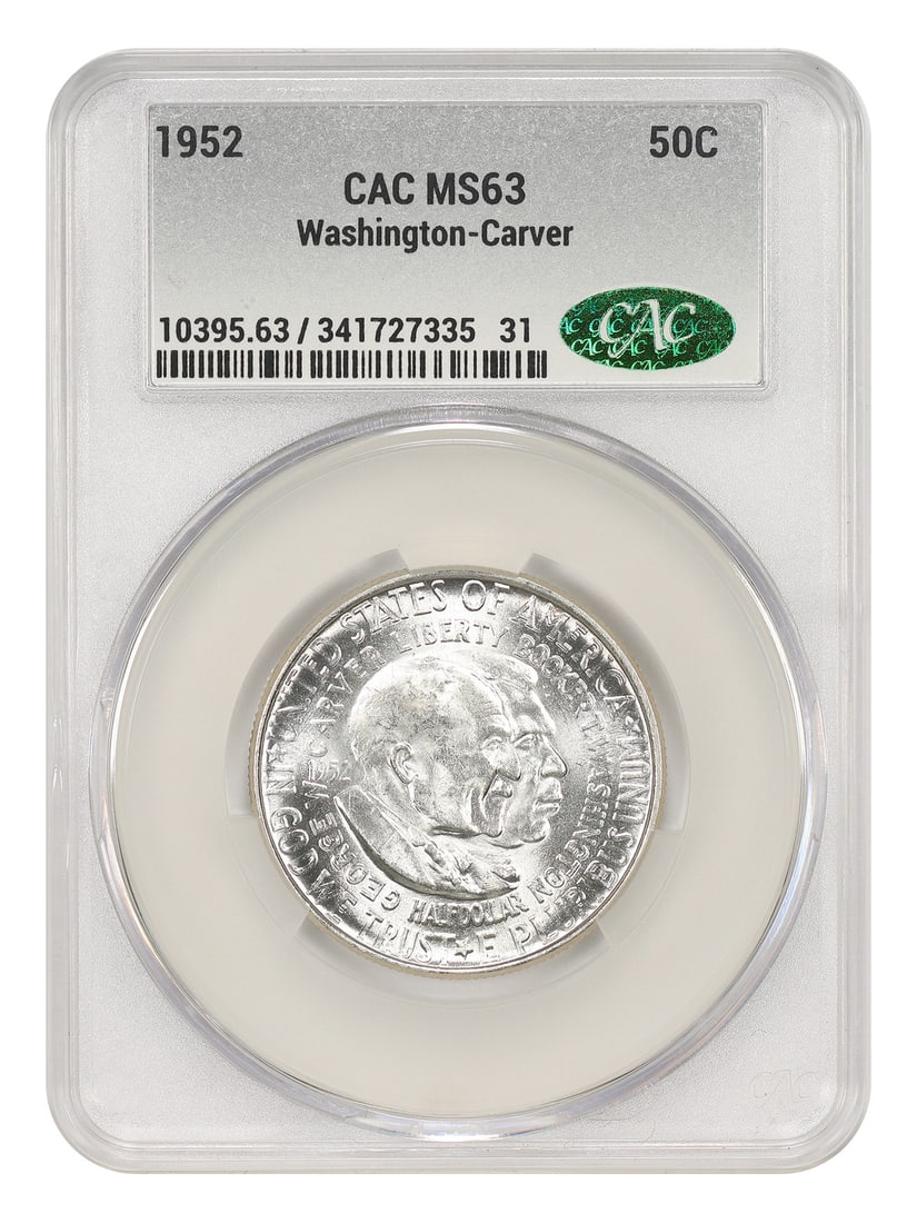 Washington Carver 1952 Half Dollar CACG MS63 Classic Silver Commemorative Coin (1 of 4)