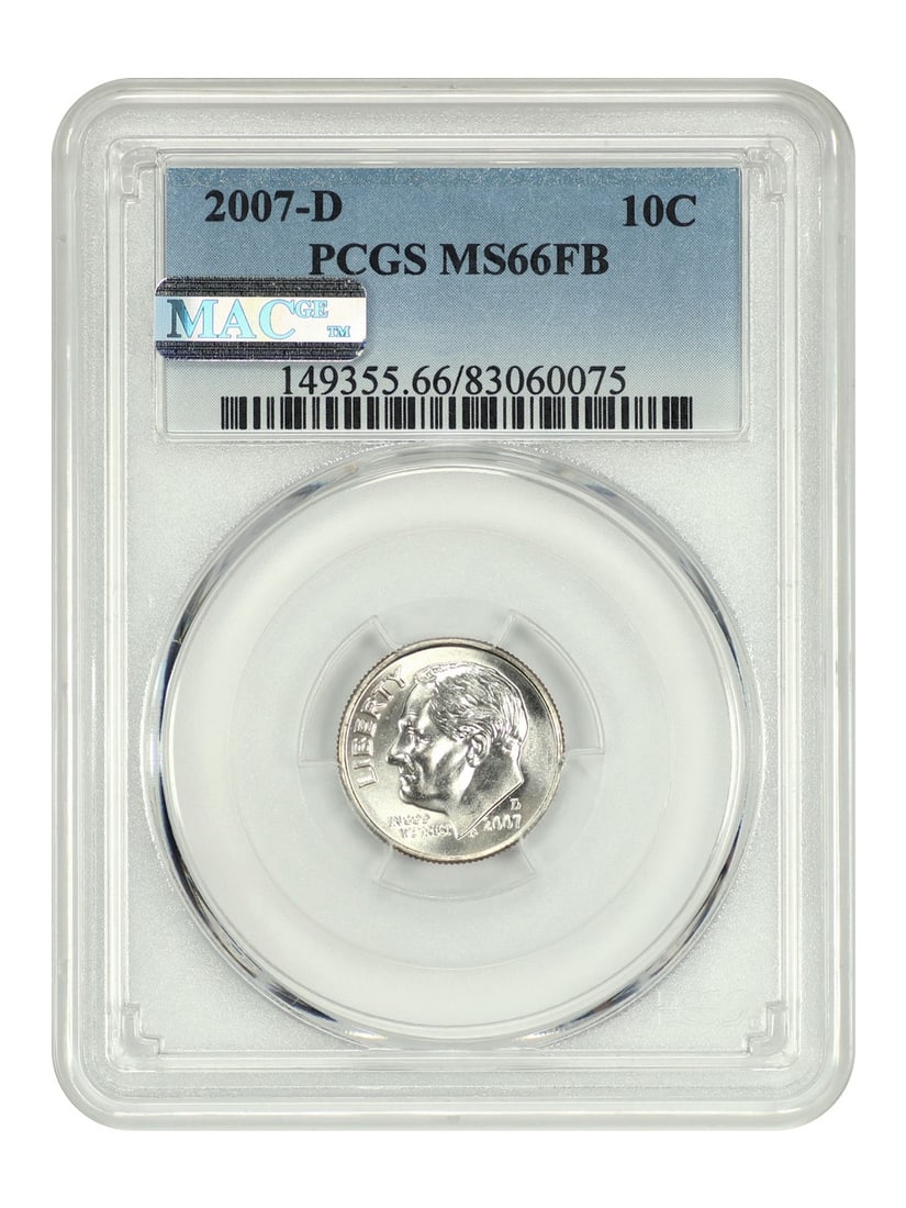PCGS MS66FB 2007 Denver Roosevelt Dime Ten Cent Coin (1 of 4)