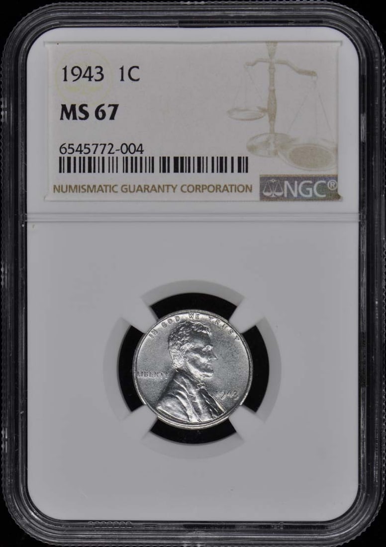 1943 PDS 3pc Lincoln Steel Cent Set NGC MS67 Uncirculated (1 of 3)
