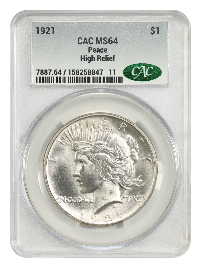 CACG MS64 1921 Peace Dollar High Relief (1 of 4)