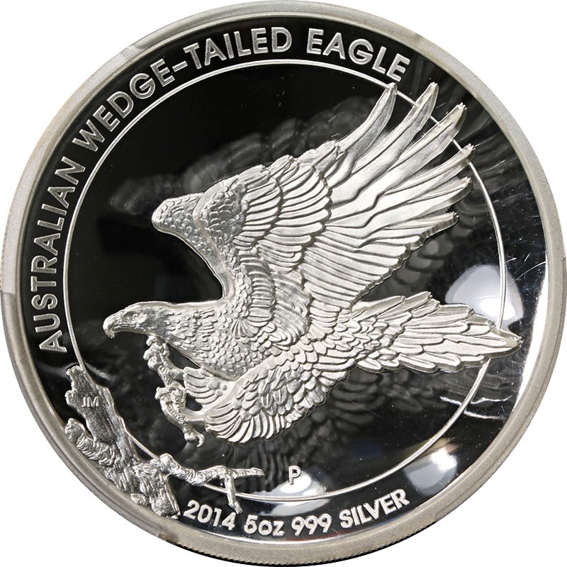 Australia 2014 Wedge-Tailed Eagle 5oz Silver Proof Coin PCGS PR69DCAM Mercanti Signed (1 of 6)