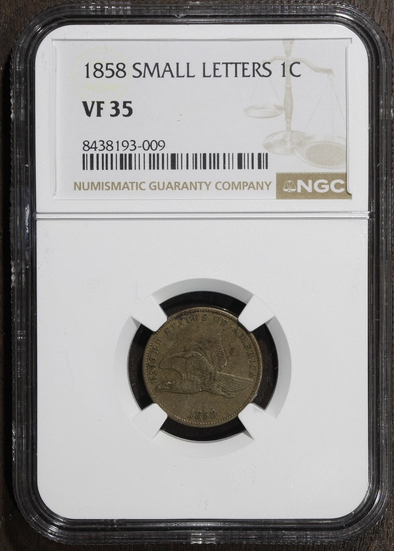 NGC VF35 1858 Flying Eagle Copper Small Cent (1 of 2)