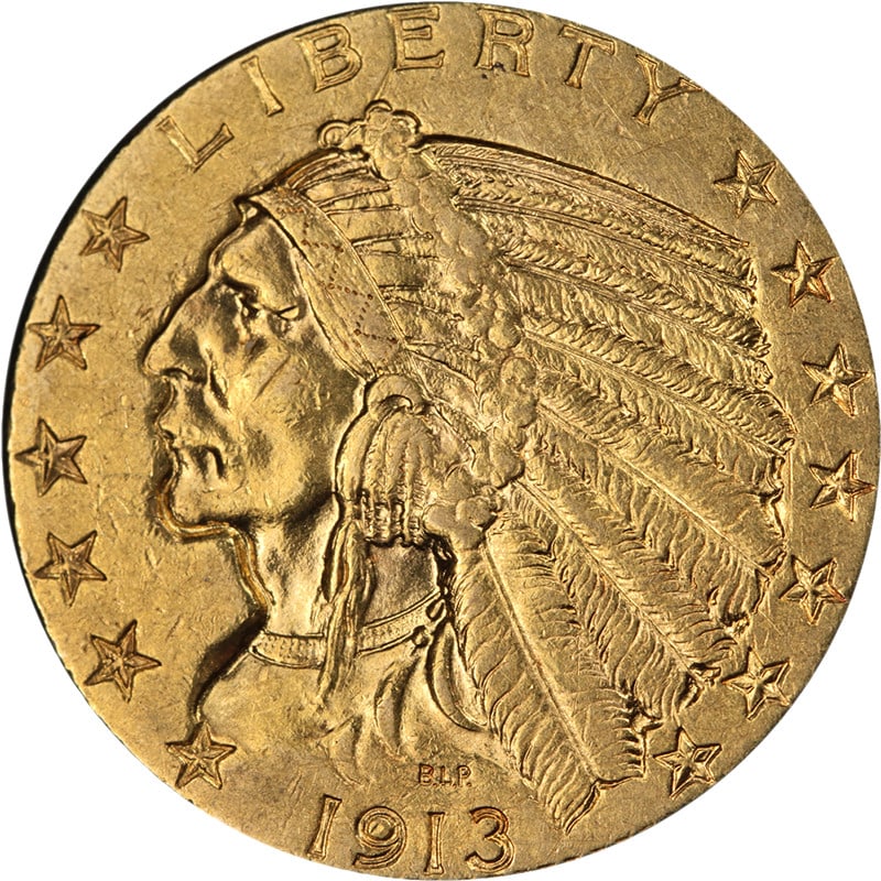 1913 Philadelphia $5 Indian Head Gold Coin XF to AU Grade (1 of 2)