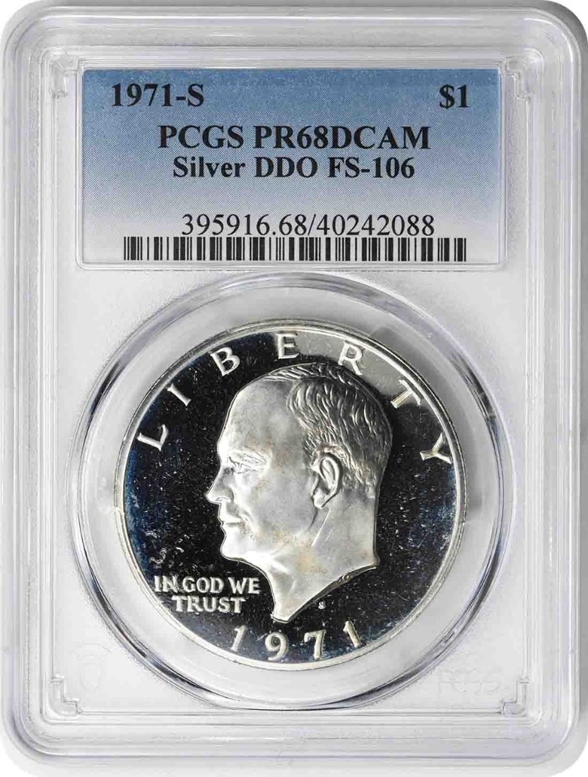 PCGS PR68DCAM 1971-S Eisenhower Dollar DDO FS-106 Proof (1 of 2)