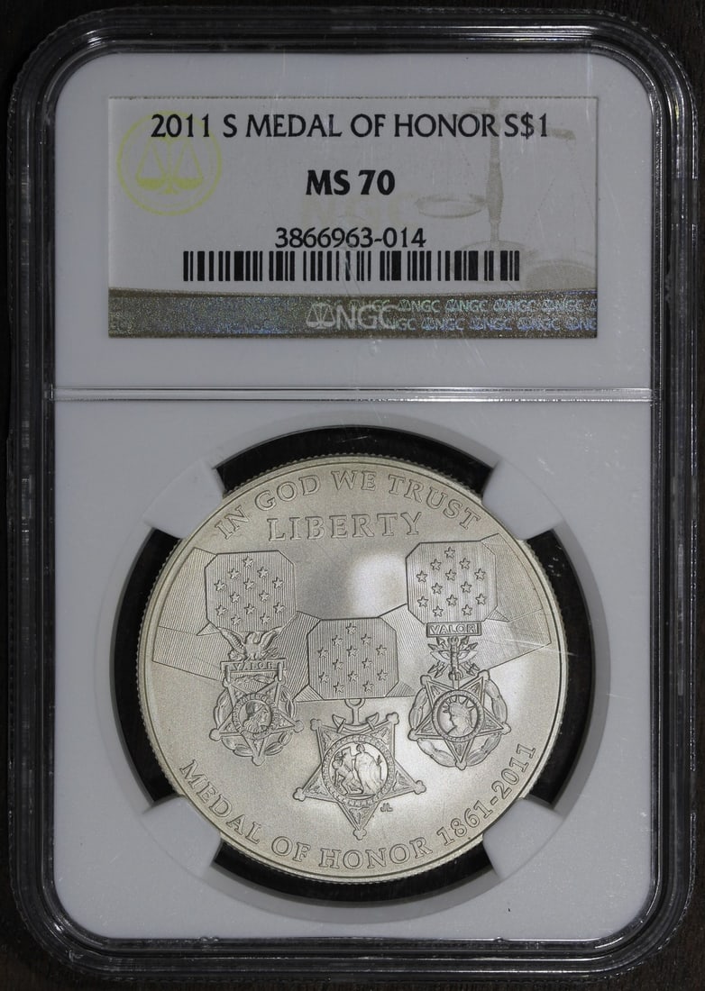 NGC MS70 2011-S Silver Dollar Medal of Honor (1 of 2)