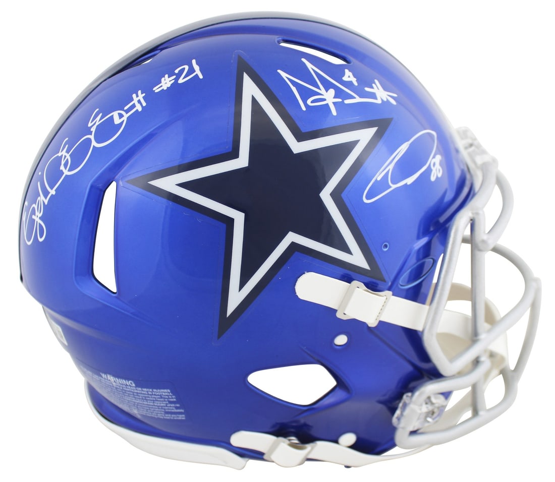 Dallas Cowboys Flash Speed Proline Helmet Signed by Prescott Elliott Lamb Beckett COA (1 of 4)