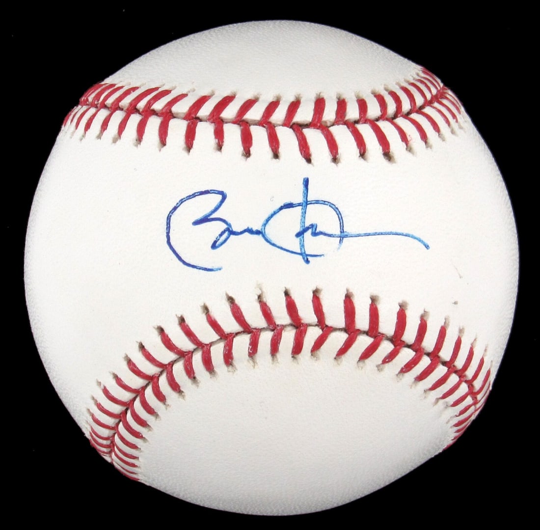 Barack Obama Signed MLB Baseball with Secret Service Pin JSA LOA: Barack Obama Signed MLB Baseball with Secret Service Pin JSA LOA Own a piece of history with this President Barack Obama Single Signed Official Major League Baseball, featuring the unique addition of 