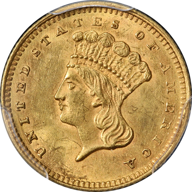 1862 Liberty Gold Dollar PCGS MS62 Type 3 (1 of 4)