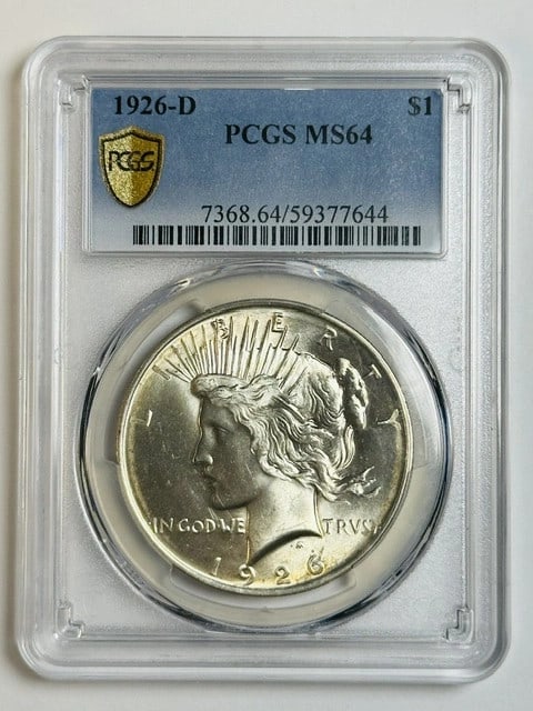 1926-D Peace Dollar PCGS MS-64 Silver (1 of 2)