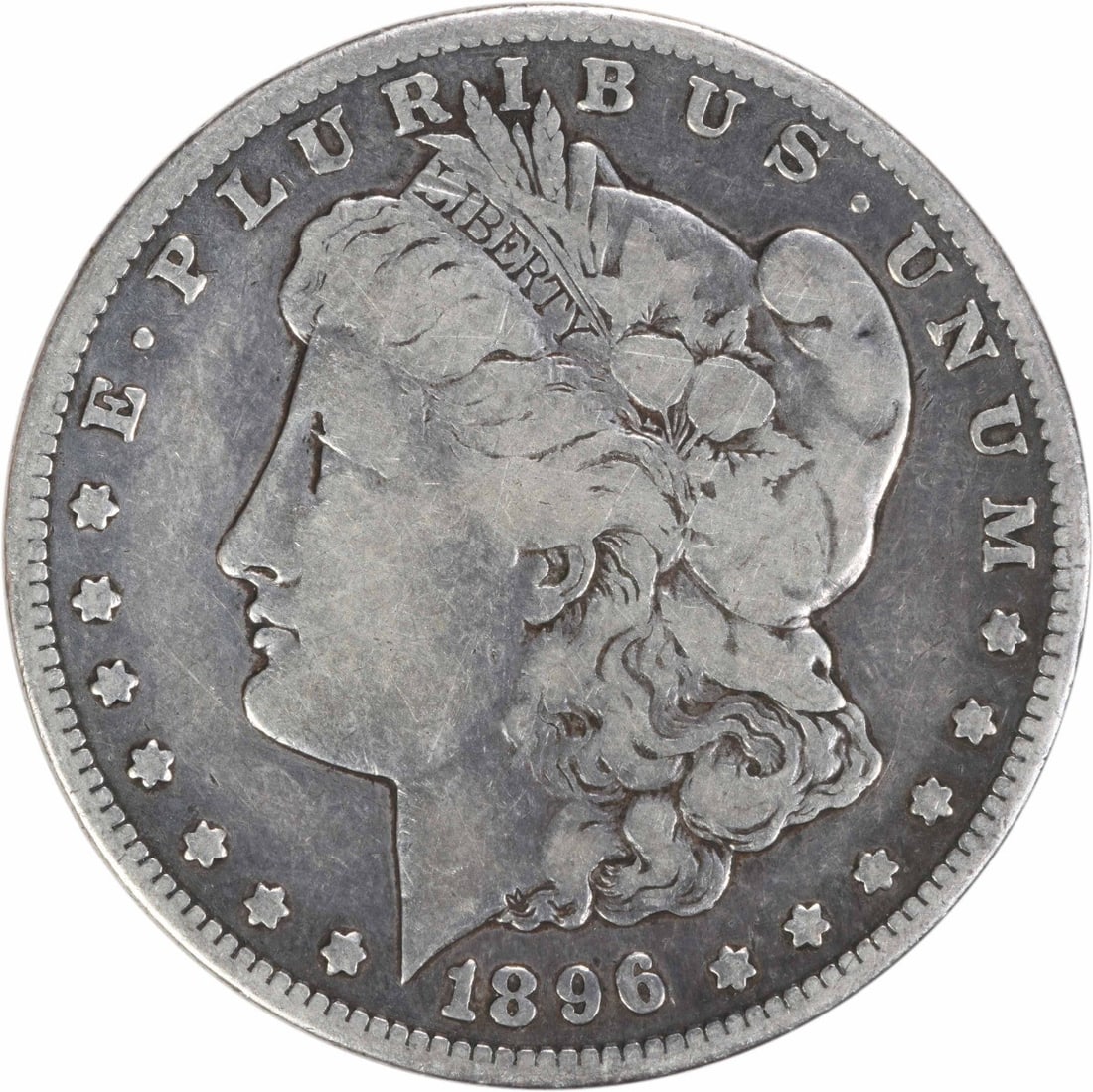 1896-S Morgan Silver Dollar F Uncertified 90% Silver Coin: 1896-S Morgan Silver Dollar F Uncertified 90% Silver Coin This 1896-S Morgan Silver Dollar is a remarkable piece of numismatic history. Featuring a design by George T. Morgan, this coin is composed of