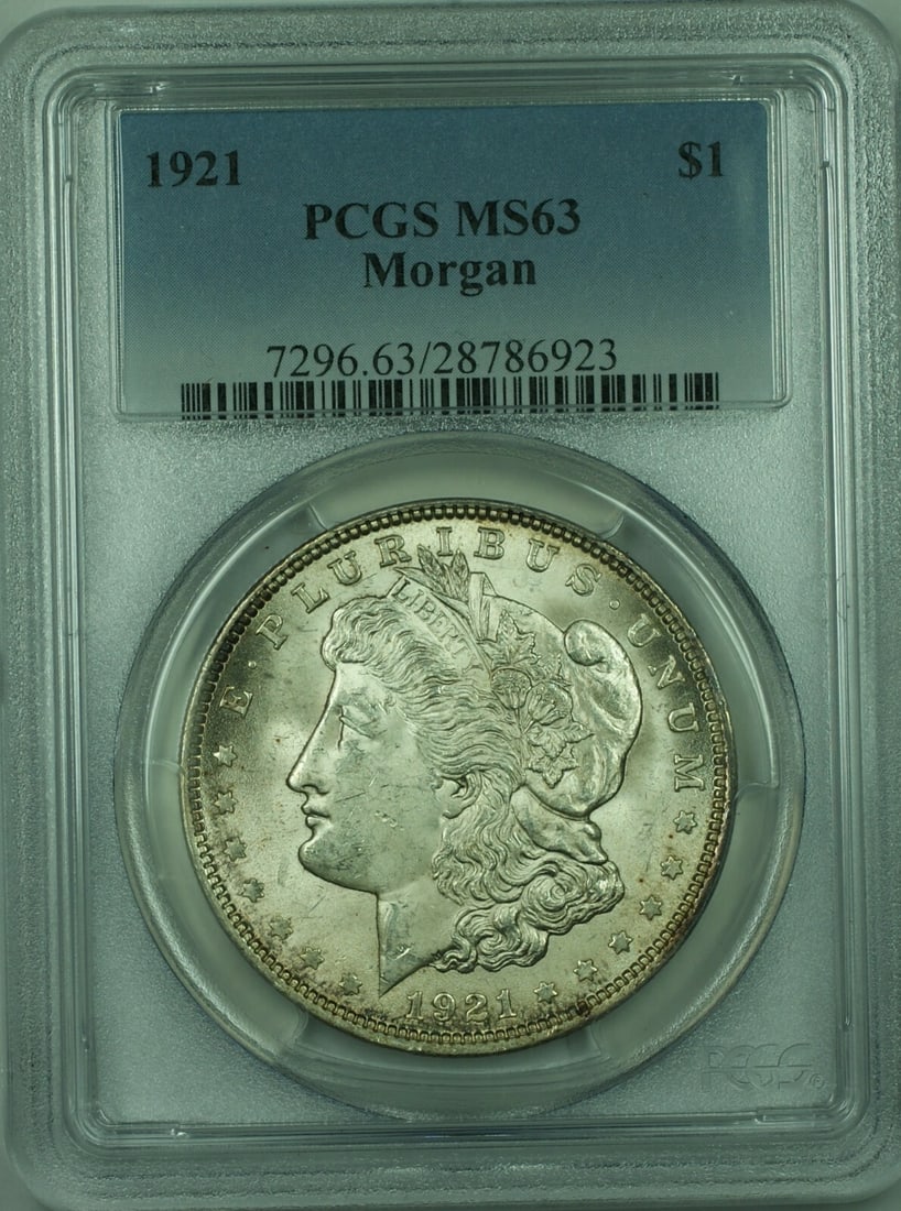 PCGS MS-63 1921 Morgan Dollar Silver Coin Philadelphia Mint (1 of 2)