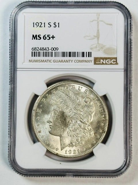 NGC MS65 Plus 1921 S Morgan Silver Dollar (1 of 2)