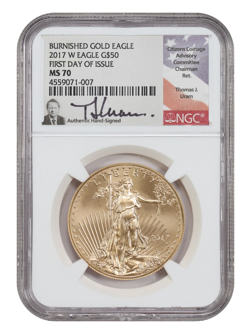 2017-W Gold Eagle $50 NGC SP70 Burnished First Day Uram Signature (1 of 4)