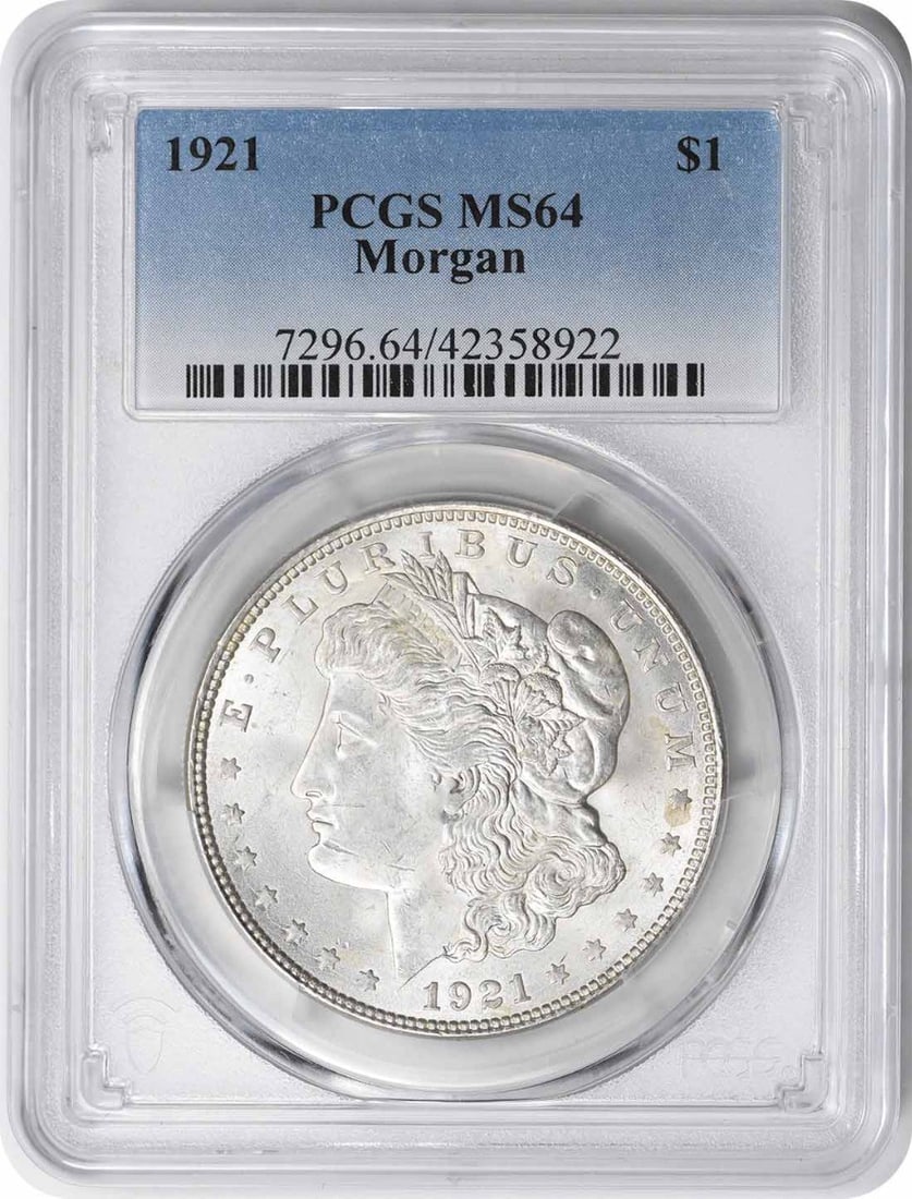 1921 Morgan Silver Dollar MS64 PCGS Uncirculated 90% Silver (1 of 2)