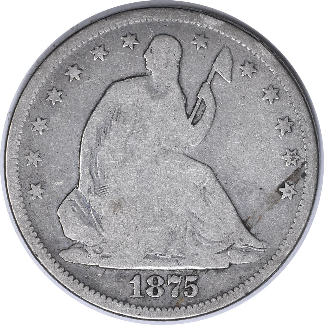 1875 Micro S Liberty Seated Silver Half Dollar G Uncertified San Francisco (1 of 2)