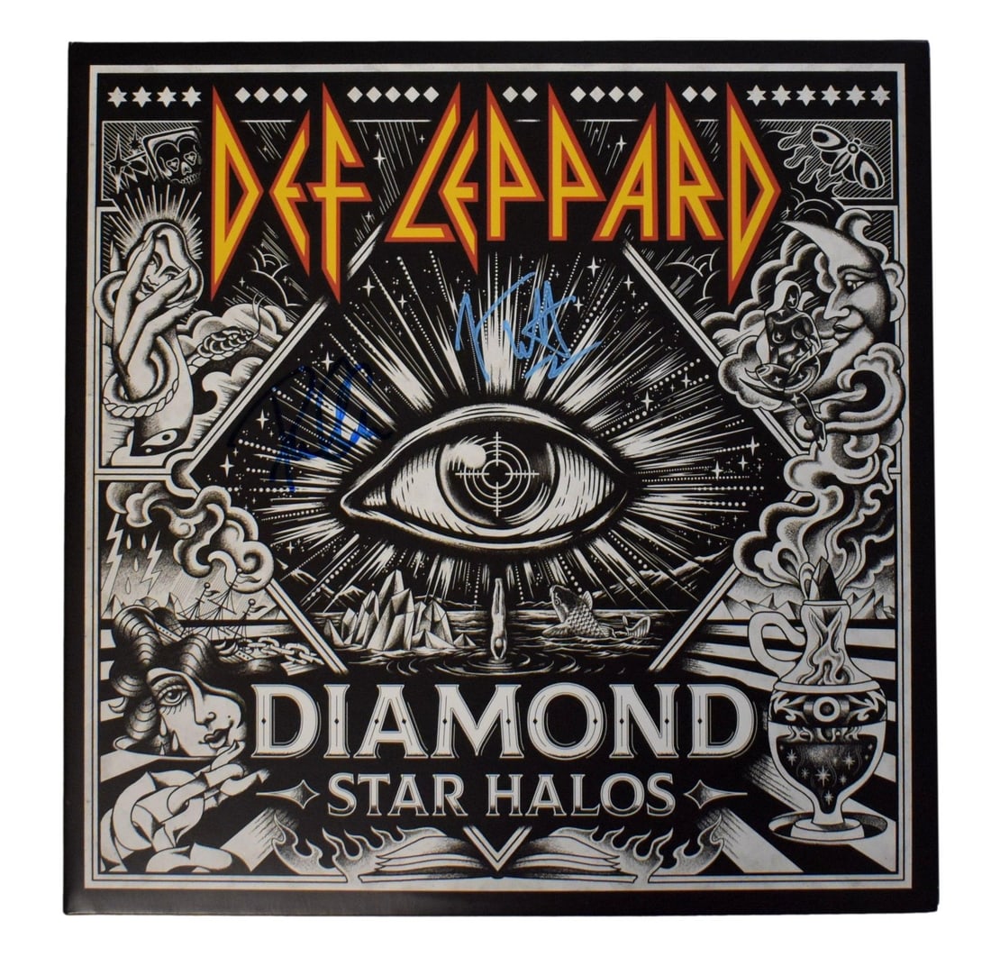 Def Leppard Dual-Signed Album Diamond Star Halos JSA Authenticated (1 of 7)