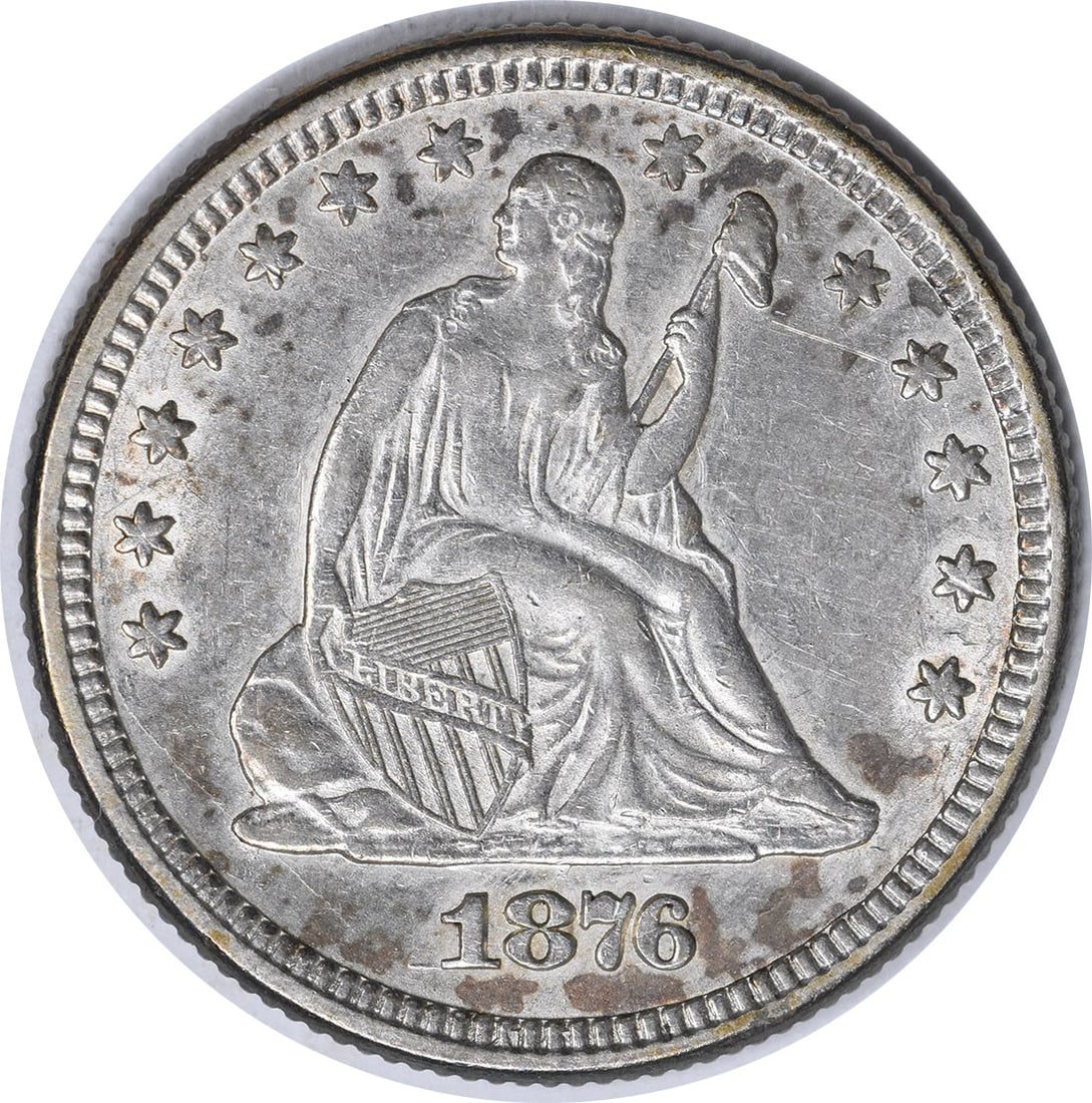 1876 Liberty Seated Silver Quarter 25C AU Uncertified Philadelphia Mint (1 of 2)