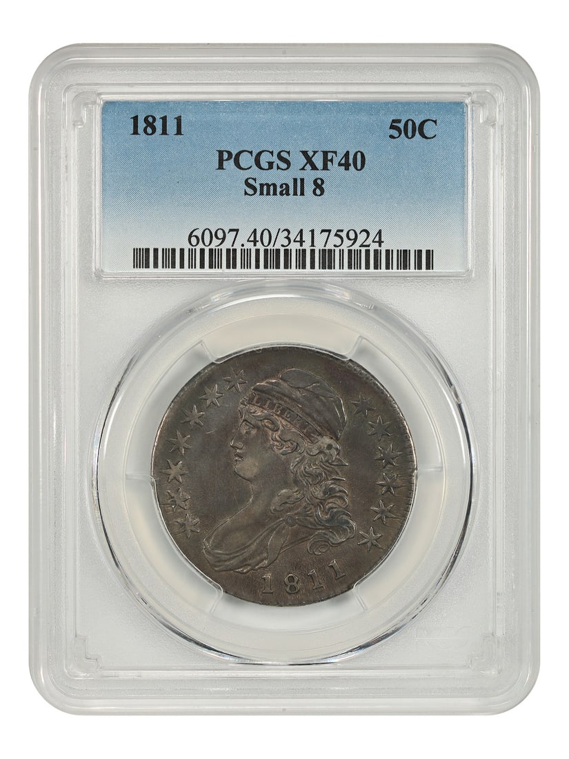 PCGS XF40 1811 Capped Bust Half Dollar Small 8 (1 of 4)
