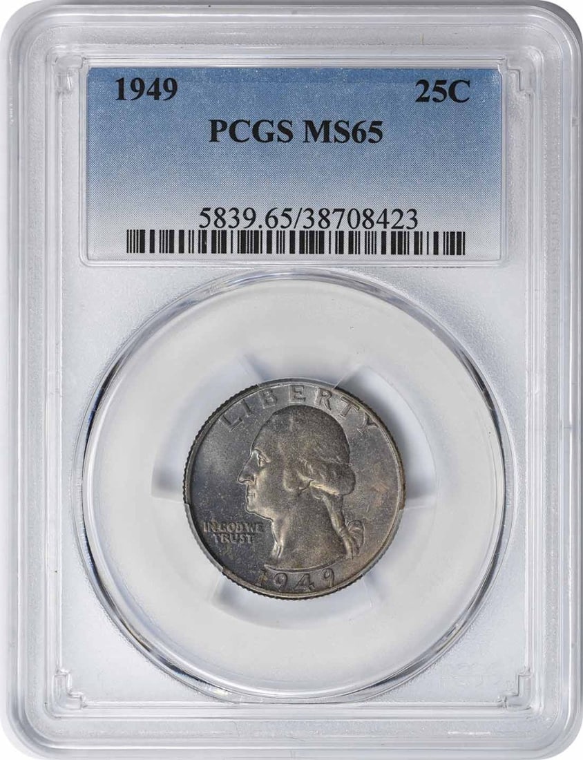 MS65 PCGS 1949 Silver Washington Quarter from Philadelphia Mint (1 of 2)
