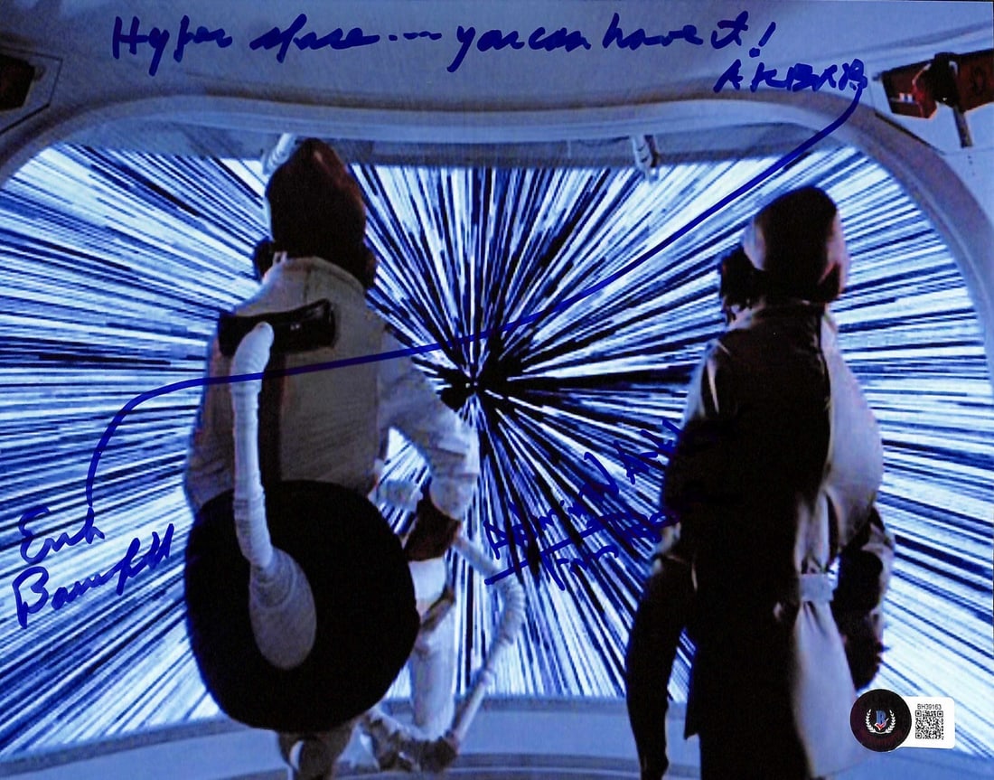 8x10 Photo Signed by Erik Bauersfeld and Tim Rose Admiral Ackbar Beckett Authenticated: 8x10 Photo Signed by Erik Bauersfeld and Tim Rose Admiral Ackbar Beckett Authenticated This is an original 8x10 color photograph signed by Tim Rose, the puppeteer, and Erik Bauersfeld, the voice actor