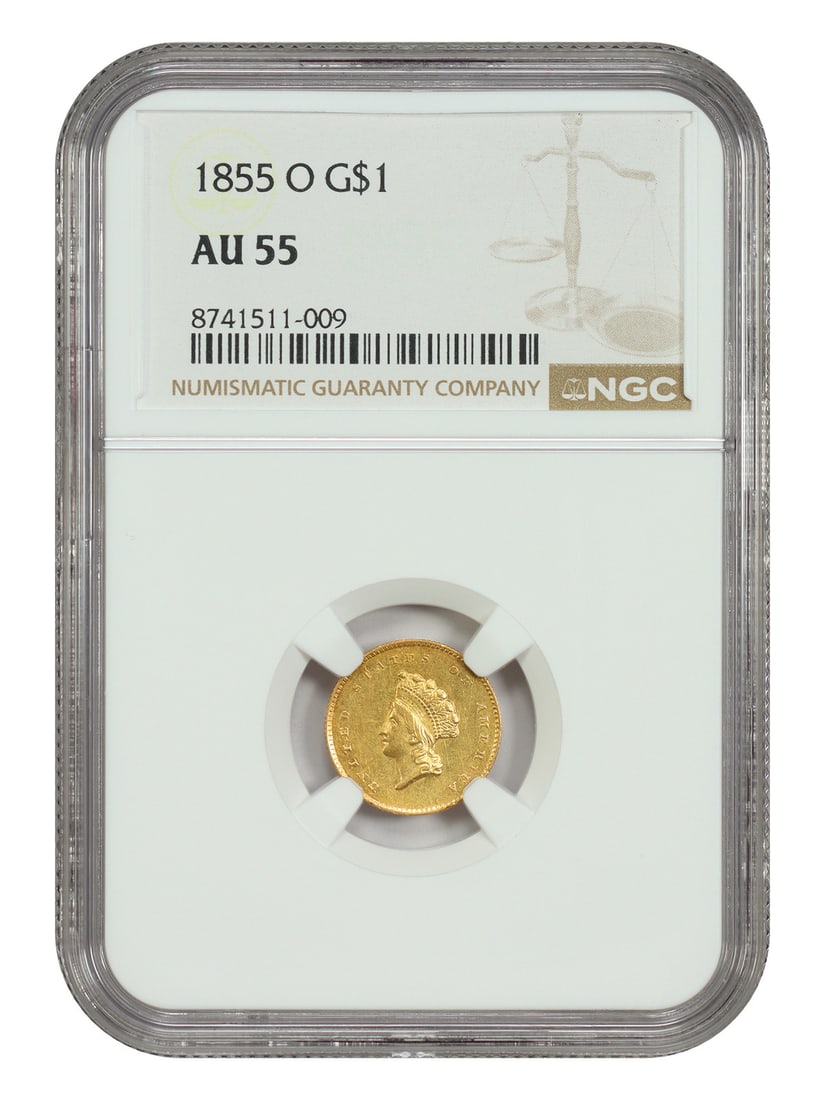 1855 New Orleans Gold Dollar NGC AU55 (1 of 4)