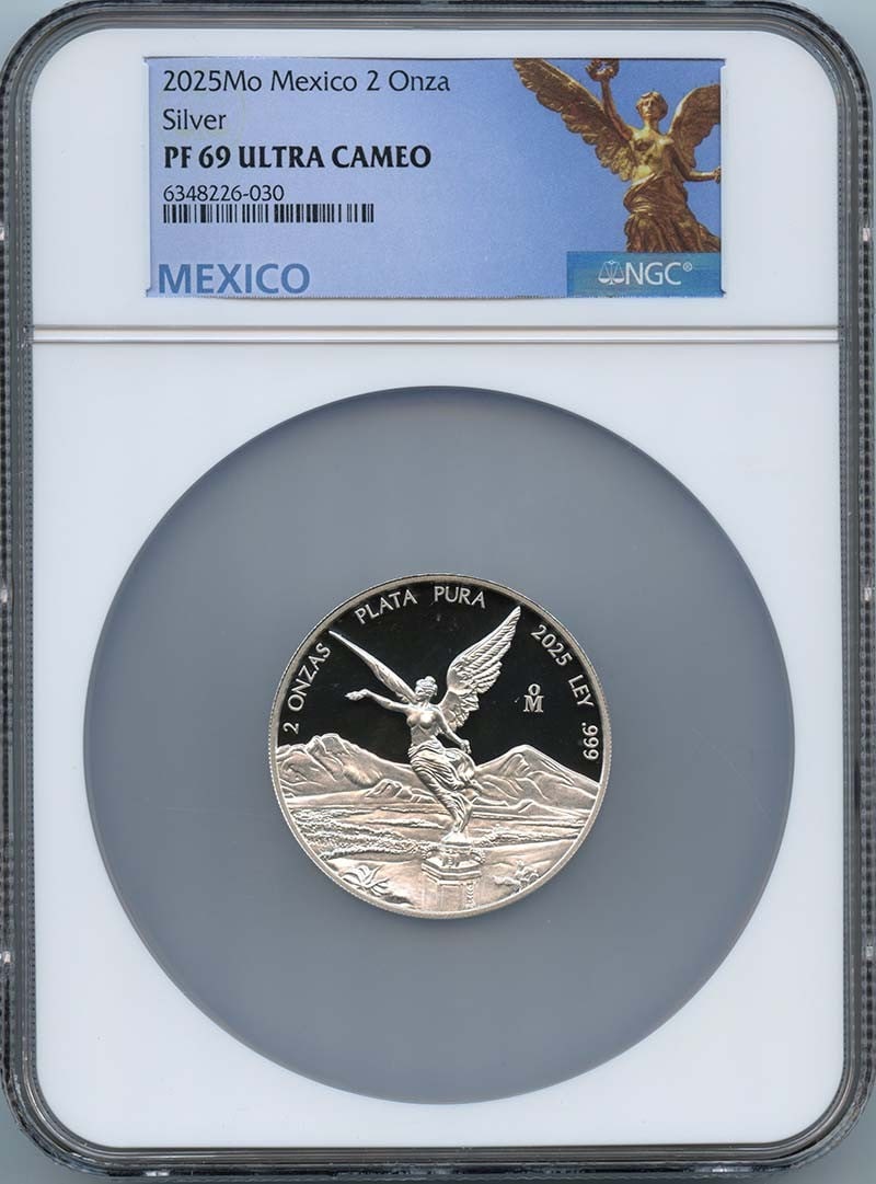 2025 Mexico 2 Onza Libertad Silver NGC PF69UC Low Mintage 300: 2025 Mexico 2 Onza Libertad Silver NGC PF69UC Low Mintage 300 This 2025 Mo Mexico 2 Onza Libertad Silver coin is a stunning addition for any collector. Graded PR69 by NGC, this coin showcases exceptio