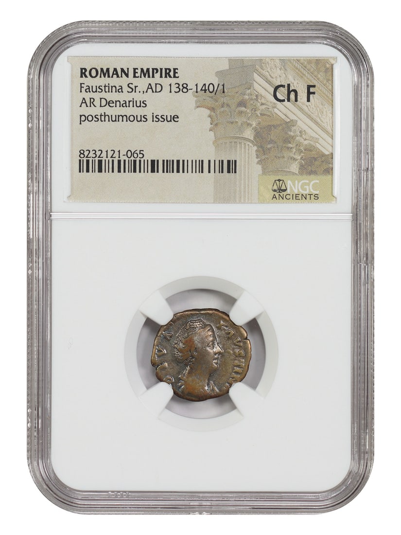 Ancient Roman Faustina Sr AR Denarius NGC Ch Fine (1 of 4)