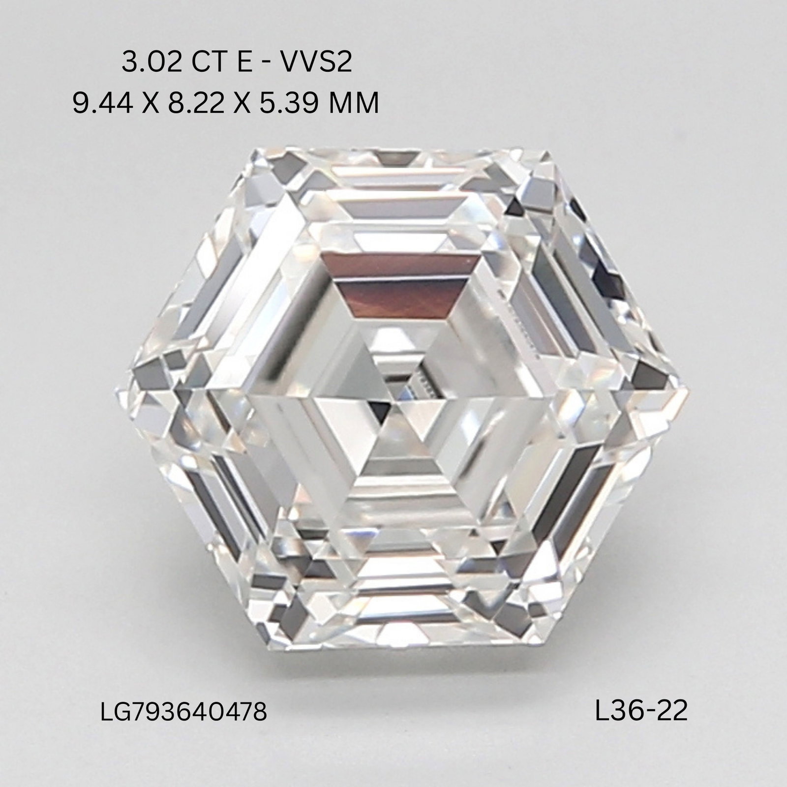 Loose Diamond - HEXAGONAL 3.02ct E VVS2 (1 of 1)