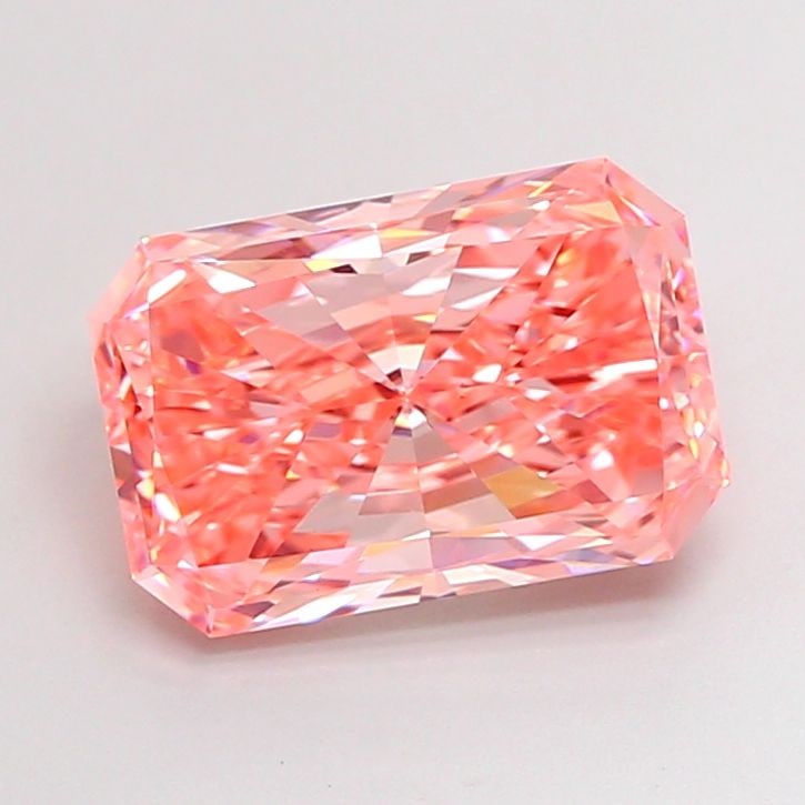 Loose Diamond - RADIANT 4.2ct Fancy Vivid Pink VS1: Loose Diamond - RADIANT 4.2ct Fancy Vivid Pink VS1 Source: This is a real non-mined Diamond that has been grown in a lab Shape: RADIANT Carats: 4.2 Color: Fancy Vivid Pink Certification: IGI Video: