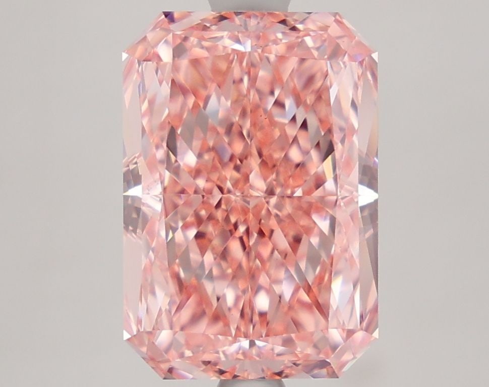 Loose Diamond - RADIANT 4.32ct Fancy Vivid Pink VS1: Loose Diamond - RADIANT 4.32ct Fancy Vivid Pink VS1 Source: This is a real non-mined Diamond that has been grown in a lab Shape: RADIANT Carats: 4.32 Color: Fancy Vivid Pink Certification: IGI Video: