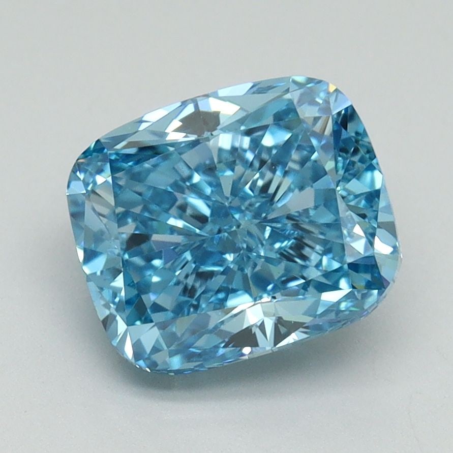 Loose Diamond - CUSHION BRILLIANT 2.7ct Fancy Vivid Blue VS1: Loose Diamond - CUSHION BRILLIANT 2.7ct Fancy Vivid Blue VS1 Source: This is a real non-mined Diamond that has been grown in a lab Shape: CUSHION BRILLIANT Carats: 2.7 Color: Fancy Vivid Blue Certific