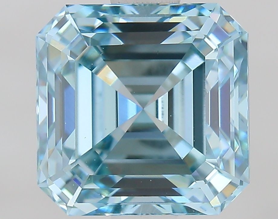 Loose Diamond - ASSCHER 1.6ct Fancy Intense Greenish Blue VS1: Loose Diamond - ASSCHER 1.6ct Fancy Intense Greenish Blue VS1 Source: This is a real non-mined Diamond that has been grown in a lab Shape: ASSCHER Carats: 1.6 Color: Fancy Intense Greenish Blue Certif