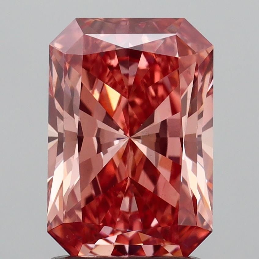 Loose Diamond - RADIANT 1.57ct Fancy Vivid Brownish Pink VS1: Loose Diamond - RADIANT 1.57ct Fancy Vivid Brownish Pink VS1 Source: This is a real non-mined Diamond that has been grown in a lab Shape: RADIANT Carats: 1.57 Color: Fancy Vivid Brownish Pink