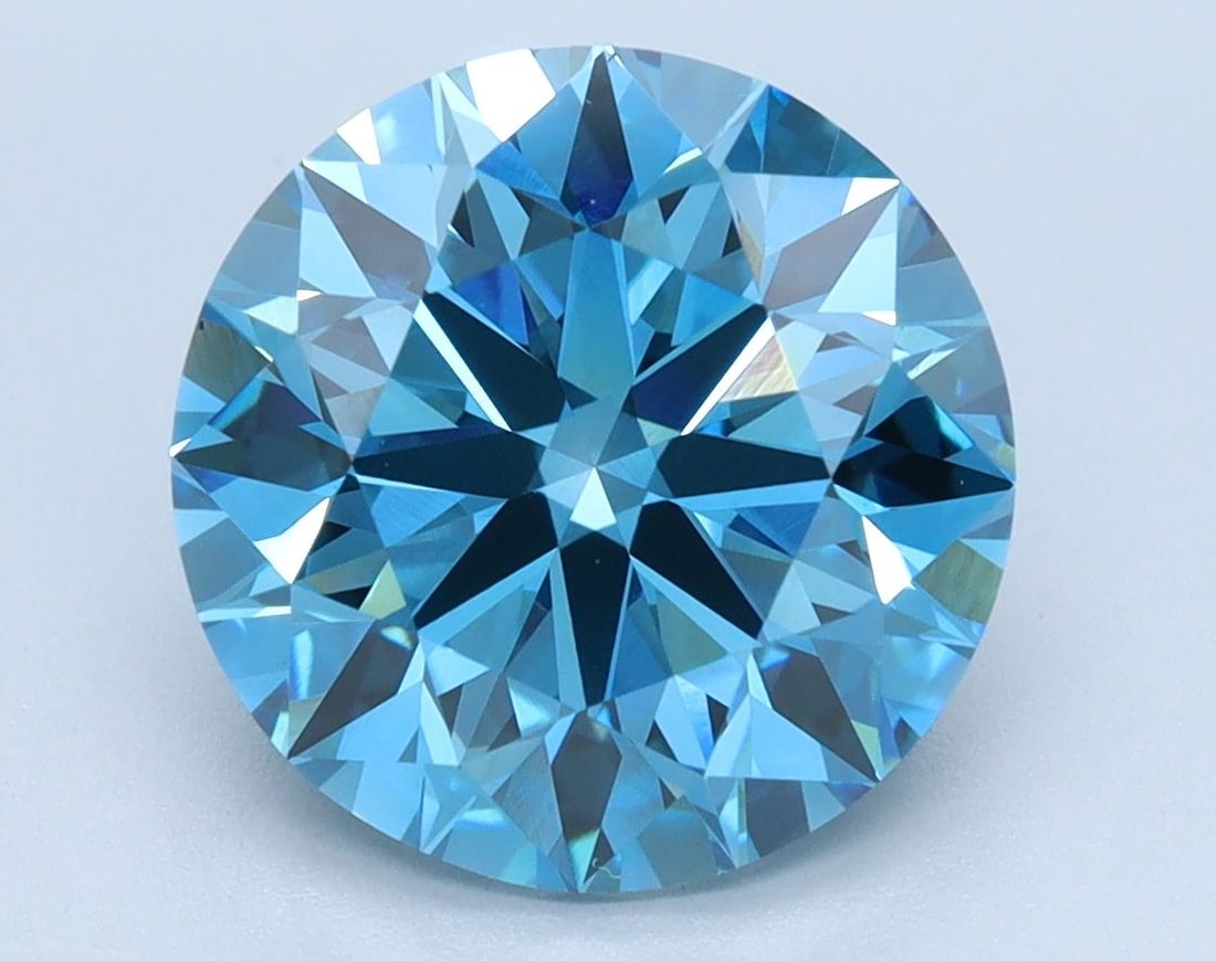 Ideal Loose Diamond - ROUND 3.49ct Fancy Vivid Blue VS1: Ideal Loose Diamond - ROUND 3.49ct Fancy Vivid Blue VS1 Source: This is a real non-mined Diamond that has been grown in a lab Shape: ROUND Carats: 3.49 Color: Fancy Vivid Blue Certification: IGI Video