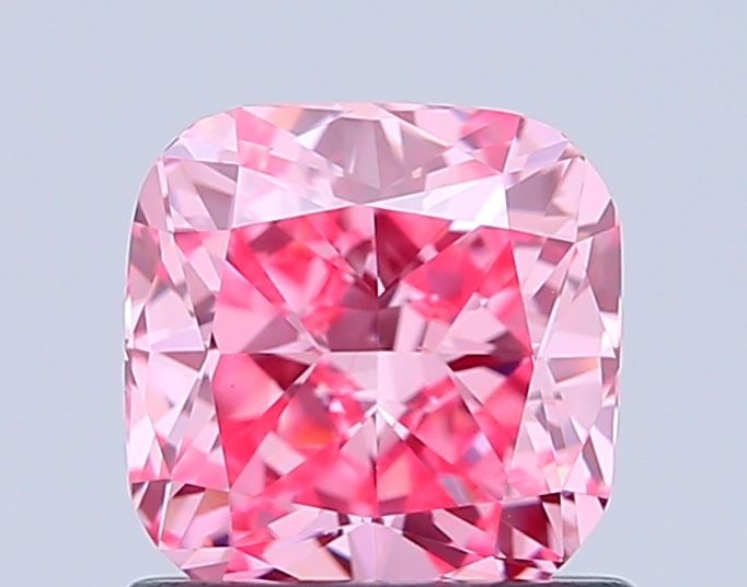 Loose Diamond - CUSHION MODIFIED 1.03ct Fancy Vivid Pink VS1: Loose Diamond - CUSHION MODIFIED 1.03ct Fancy Vivid Pink VS1 Source: This is a real non-mined Diamond that has been grown in a lab Shape: CUSHION MODIFIED Carats: 1.03 Color: Fancy Vivid Pink