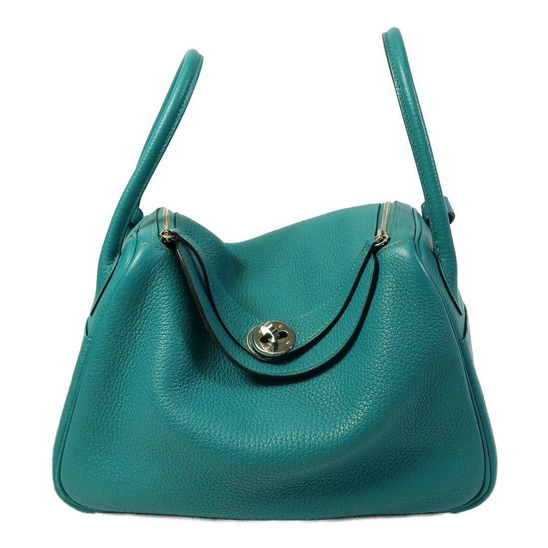 Hermes Lindy 26 Taurillon Clemence Green 2way Shoulder Bag (1 of 13)