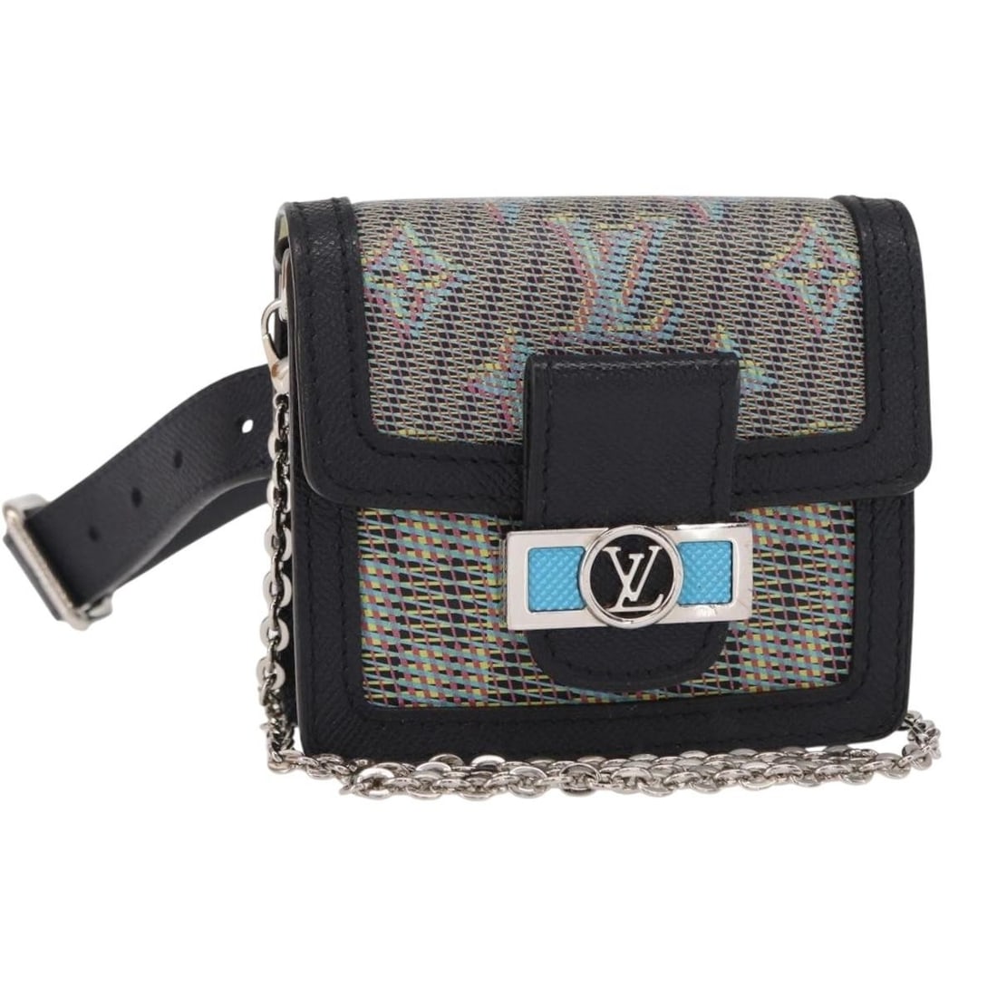 LOUIS VUITTON Monogram LV Pop Daufine Mini Shoulder Bag Blue M55454 Auth (1 of 18)