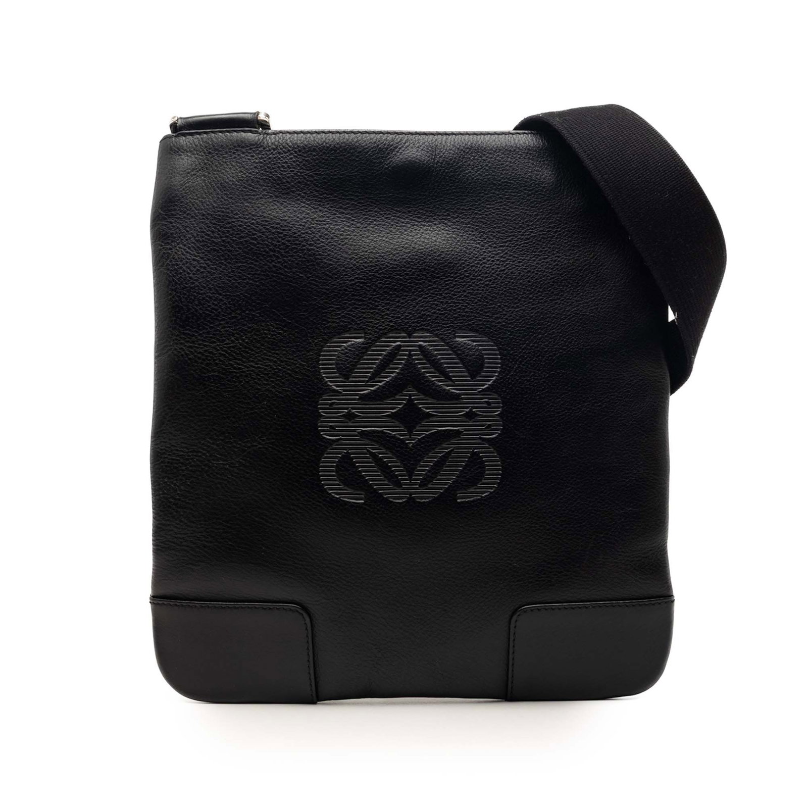 LOEWE black leather crossbody bag Anagram model (1 of 8)