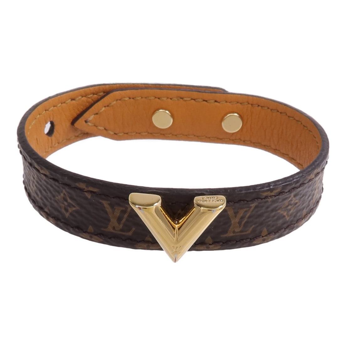 Louis Vuitton Essential V Monogram Brown Bracelet GHW (1 of 12)