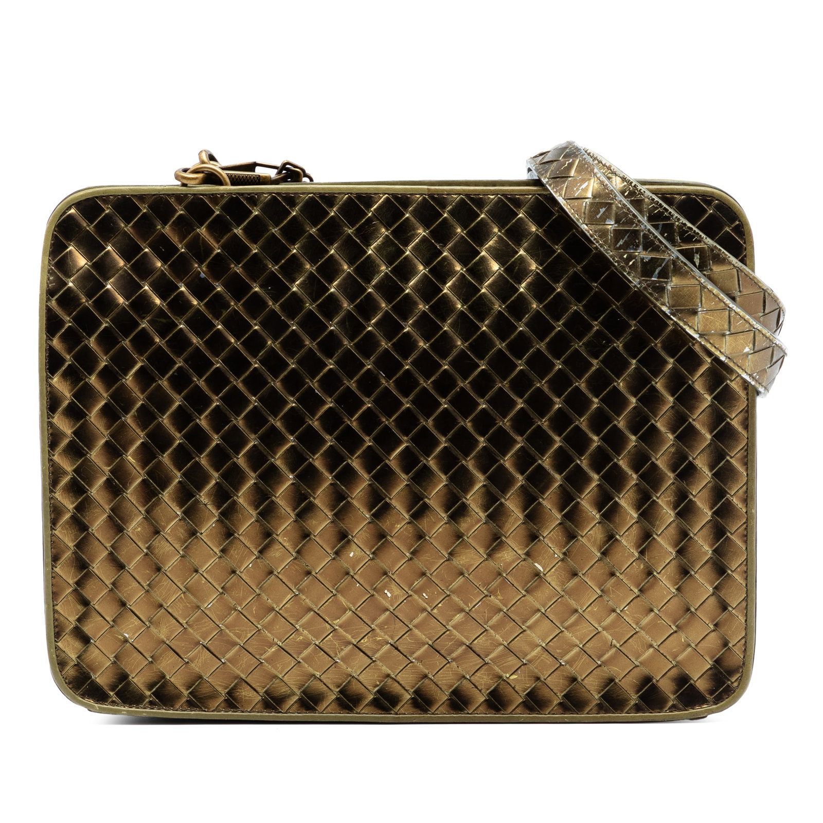 Gold Intrecciato Nappa Leather Bottega Veneta Shoulder Bag (1 of 8)