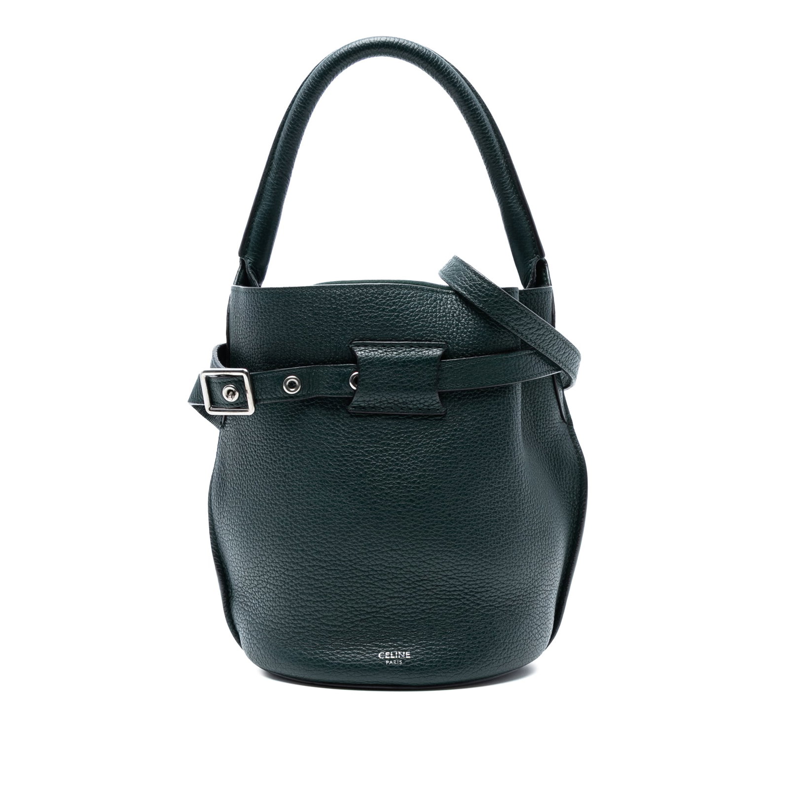 Celine Nano Leather Big Bucket Bag Green Italy: Celine Nano Leather Big Bucket Bag Green Italy Introducing the Celine Nano Leather Big Bucket Bag, a stylish and versatile accessory crafted from high-quality leather. This chic bag features a rolled 