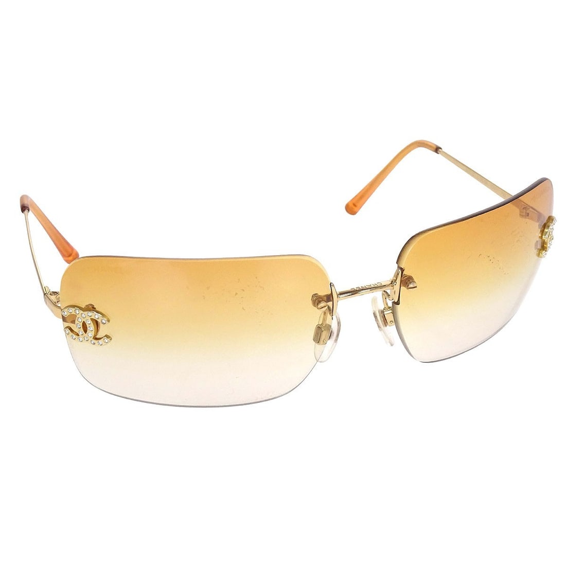 CHANEL CC Logos Orange Acrylic Women Sunglasses (1 of 8)