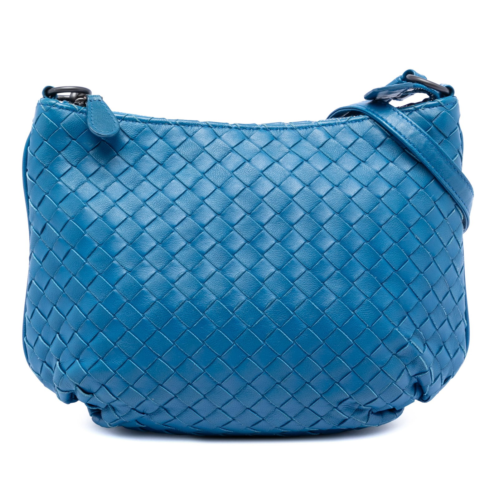 Bottega Veneta woven leather blue crossbody bag (1 of 7)