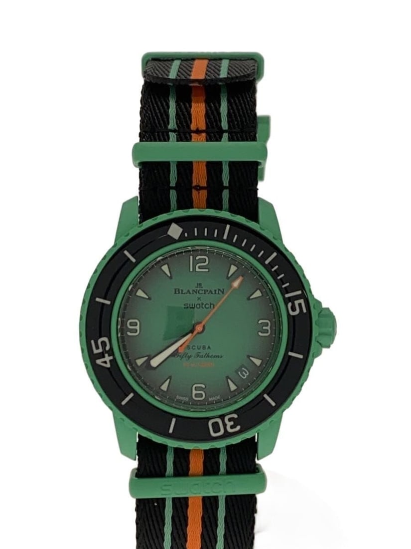 Blancpain x Swatch Indian Ocean quartz men's wristwatch (1 of 6)