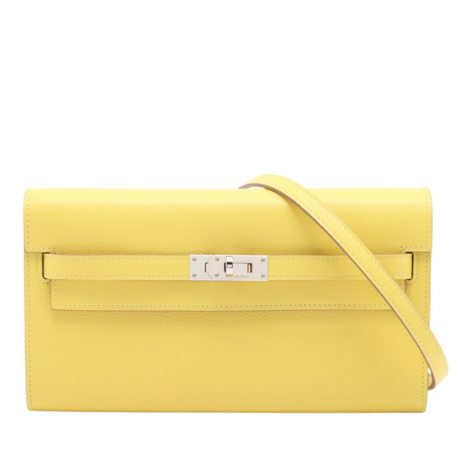 Hermes Kelly To Go Lime Leather Crossbody Wallet (1 of 10)