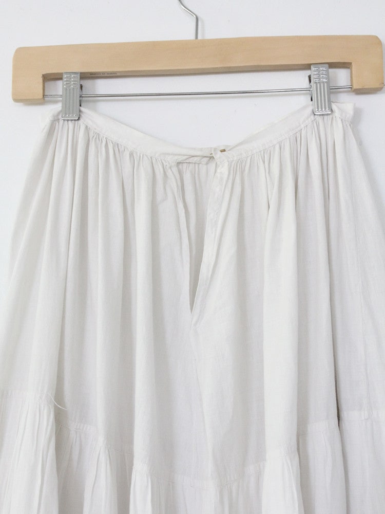 Late Victorian Lace Inlay Cotton Petticoat Skirt XS (1 of 3)