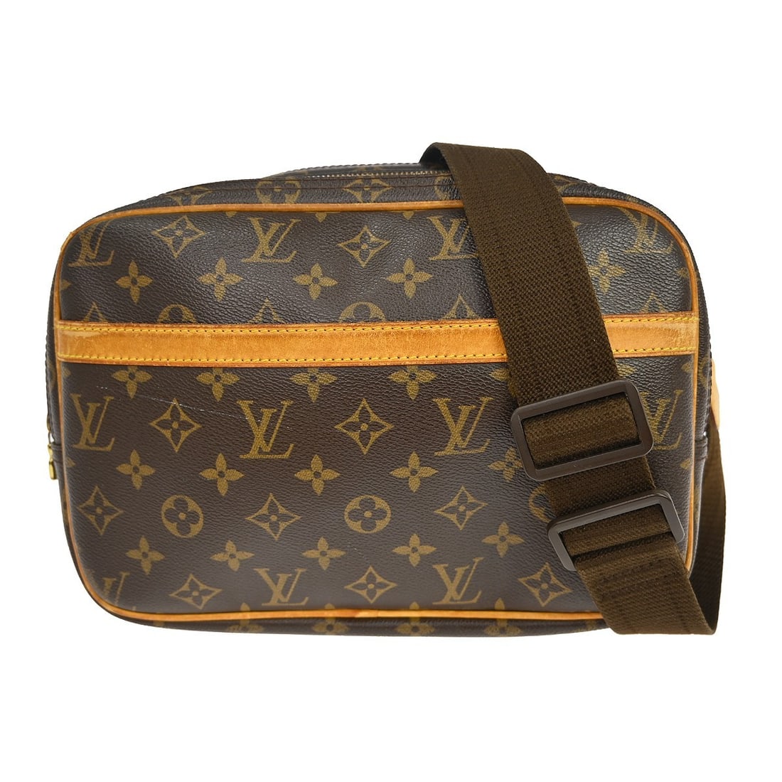 Louis Vuitton Reporter PM Monogram Crossbody Shoulder Bag: Louis Vuitton Reporter PM Monogram Crossbody Shoulder Bag This Louis Vuitton Reporter PM messenger shoulder bag features the iconic Monogram canvas leather exterior with a brown crossbody strap and ad